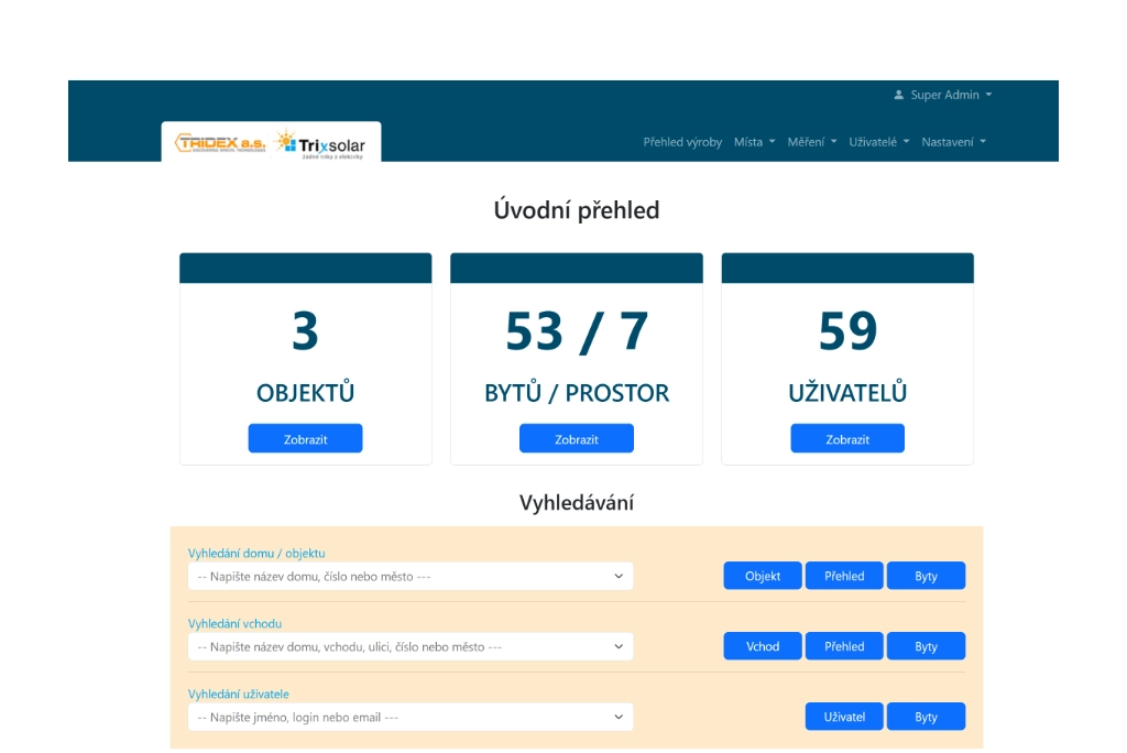 Tridex monitoring screenshot 1
